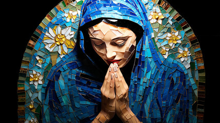 oração sagrada arte mosaico 