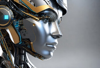 Cyber woman, a humanoid metallic robot. 