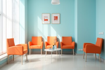 Fototapeta premium A waiting room in the clinic with chairs