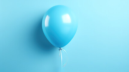 Blue monday balloon on a blue background, Bright color. Generative Ai