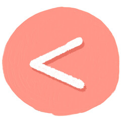 The Less than or angle bracket sign is in an orange circle.