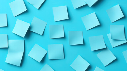 Fototapeta premium Textured or backgrounds from blue paper stickers, Sticky notes blank with copy space ready. Generative Ai