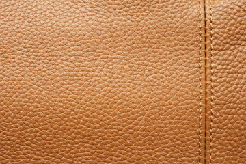 Luxury brown leather texture background with stitching