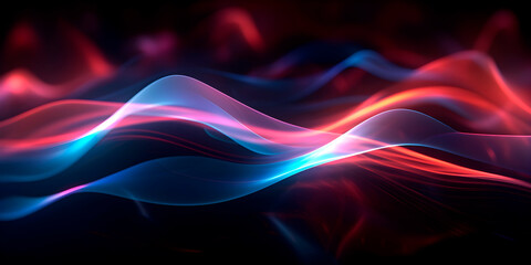 Wave spectrum on black background, spectrum analysis concept, realistic design illustration, generative ai - 645399905