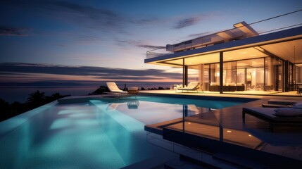 Fototapeta premium swimming pool at night