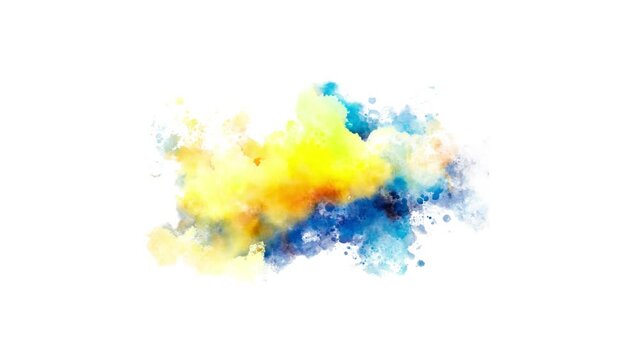 watercolor splashes; background for title and logo (6 splashes set)