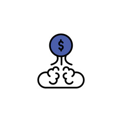 Money Growth icon design with white background stock illustration