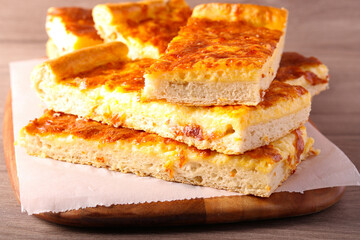 Pastry slices with cheese