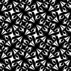 White background with black pattern. Seamless texture for fashion, textile design,  on wall paper, wrapping paper, fabrics and home decor. Simple repeat pattern.