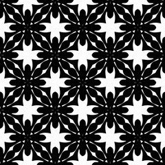 White background with black pattern. Seamless texture for fashion, textile design,  on wall paper, wrapping paper, fabrics and home decor. Simple repeat pattern.