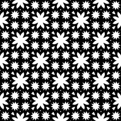 White background with black pattern. Seamless texture for fashion, textile design,  on wall paper, wrapping paper, fabrics and home decor. Simple repeat pattern.
