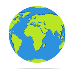 Earth planet 3d style isolated on white background. Vector Illustration 10 eps