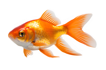 goldfish isolated on transparent background ,ornamental fish png ,generative ai