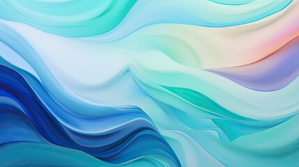  an abstract painting of blue, pink, and white waves.  generative ai