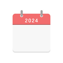 2024年の白紙の日めくりカレンダーのアイコン - 暦･ダイアリーのテンプレート
