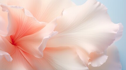  a close up of a pink flower with a blue background.  generative ai
