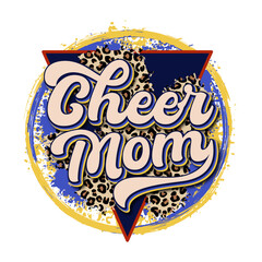 Cheer mom  design with leopard bleach in paint circle