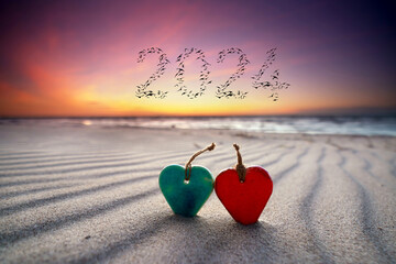 2024 mit Herzen am Meer