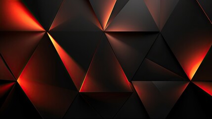  a black and red abstract background with a red light in the middle.  generative ai