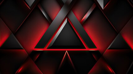  a red and black abstract wallpaper with a triangle design.  generative ai