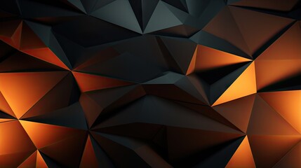  an abstract background of orange and black shapes with a black background.  generative ai