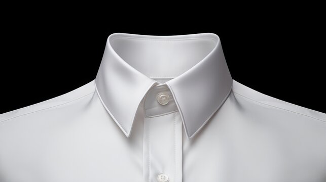  a white dress shirt with a collar and a button down.  generative ai