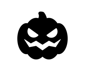 Pumpkin icon. Scary Halloween black icon.
