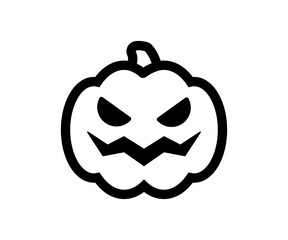 Pumpkin icon. Scary Halloween black line icon.