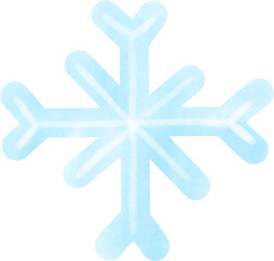 Christmas winter snowflake watercolor illustration