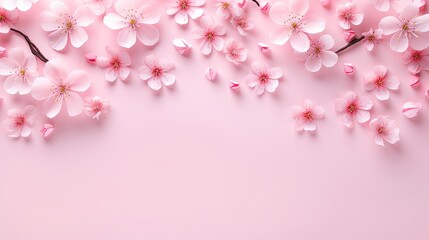  a pink background with a bunch of pink flowers on it.  generative ai