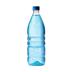 fresh blue water bottle isolated on transparent