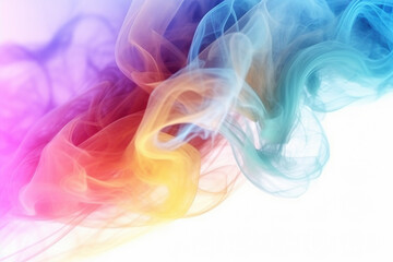 Abstract colorful smoke on white background