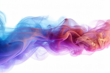 Abstract blue and red smoke on white background