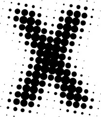 Letter X uppercase halftone effect display font.
