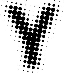 Letter Y uppercase halftone effect display font.
