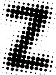 Letter Z uppercase halftone effect display font.