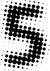 Letter number 5 halftone effect display font.