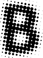 Letter B uppercase halftone effect display font.