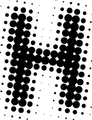 Letter H uppercase halftone effect display font.