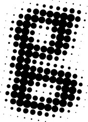 Letter lowercase g halftone effect display font.