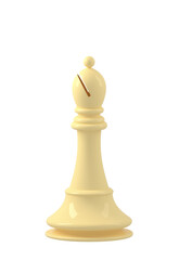 The bishop, a chessboard piece - 3D Illustration