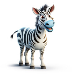 realistic cartoon happy zebra shows full body 
Generative ai