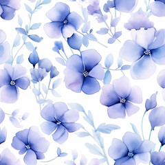 Seamless watercolor floral patterns, with flowers and foliage. Japanese abstract style. Use for wallpapers, backgrounds, packaging design, or web design