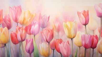  a painting of a bunch of flowers with a pink background.  generative ai