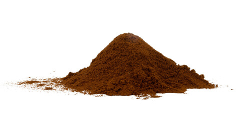 pile of ground coffee isolated