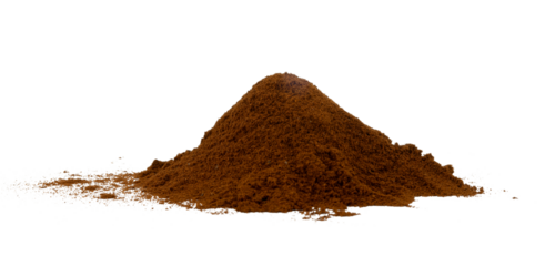 pile of ground coffee isolated
