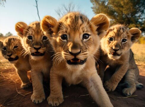 A group of young lions