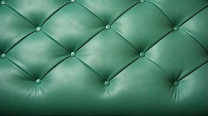  a close up of a green leather upholstered chair.  generative ai