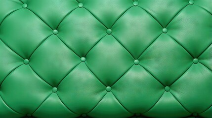  a close up of a green leather upholstered chair.  generative ai