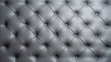  a close up of a gray leather upholstered wall.  generative ai